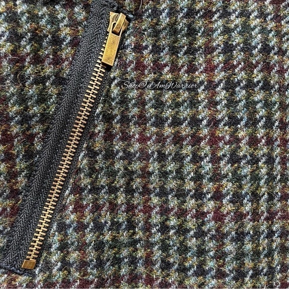 J.Crew wool houndstooth zipper moto style pencil skirt *shop@iamwarrior - Picture 6 of 13